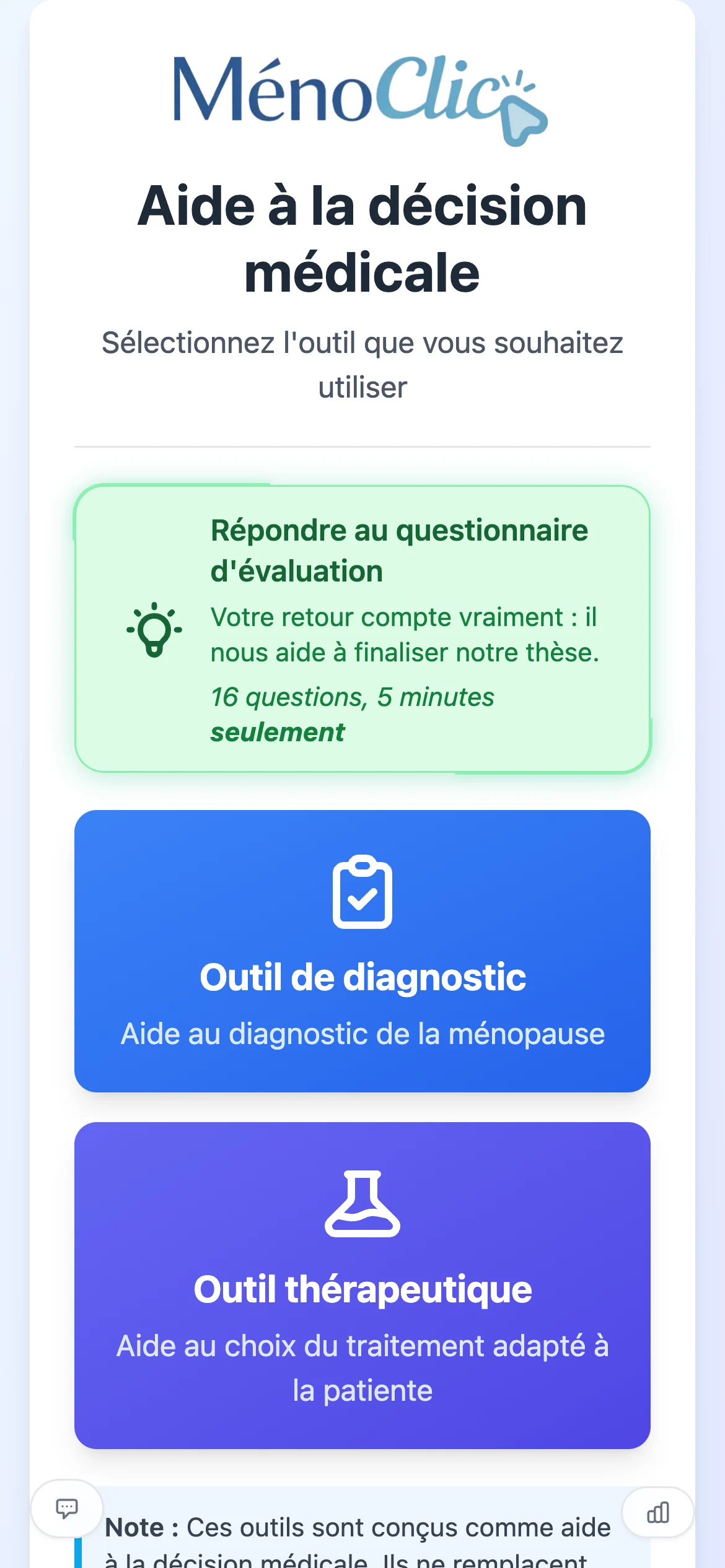 Écran 4 de MenoClic