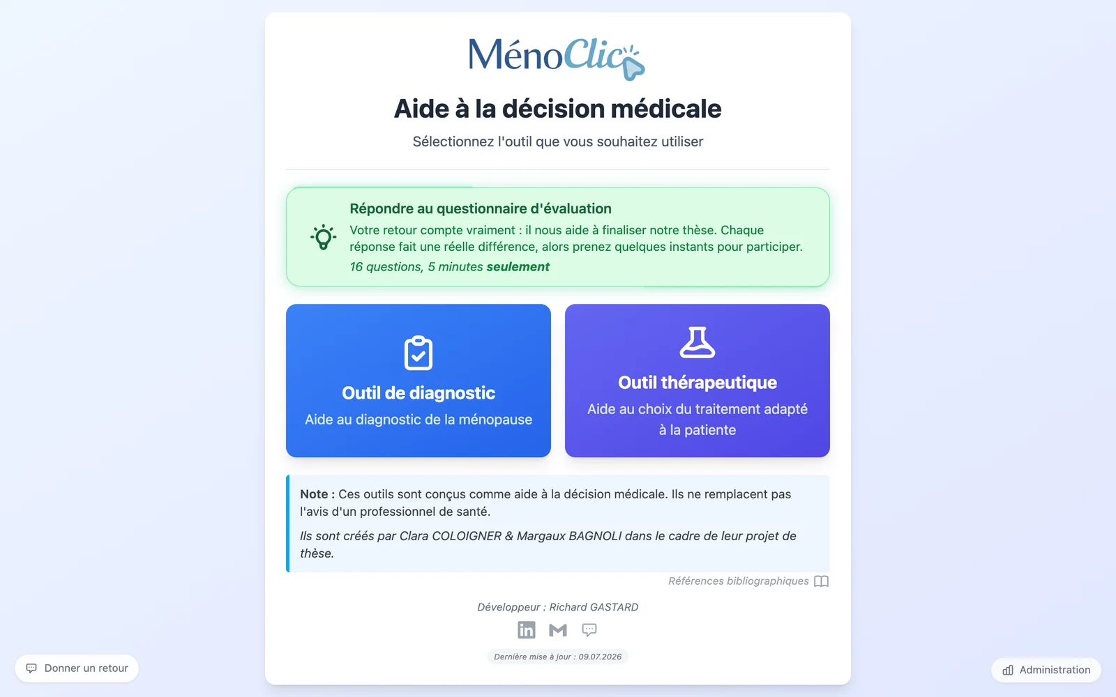 Écran 1 de MenoClic